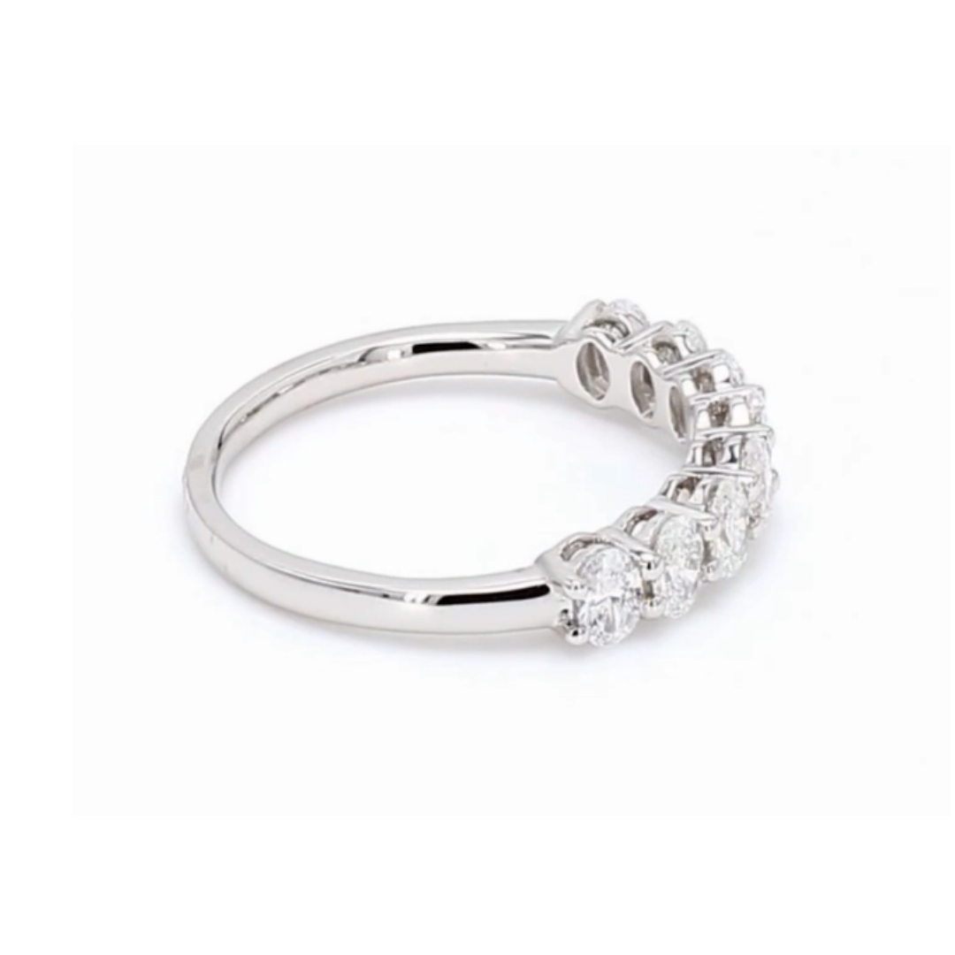 0.8卡半圈橢圓形培育鑽石排戒（86198）