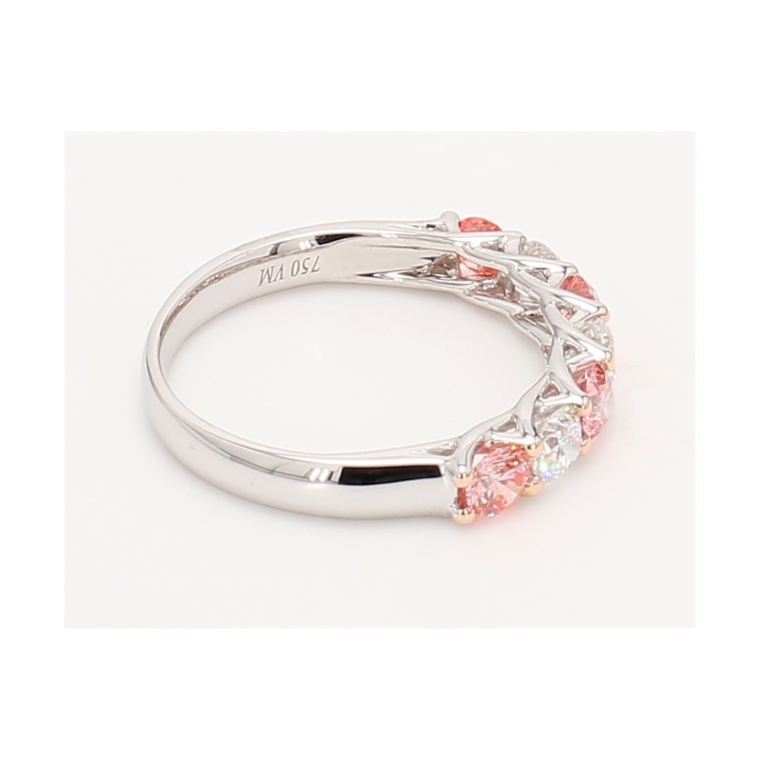 1.08卡半圈透光設計粉鑽排戒（86640）