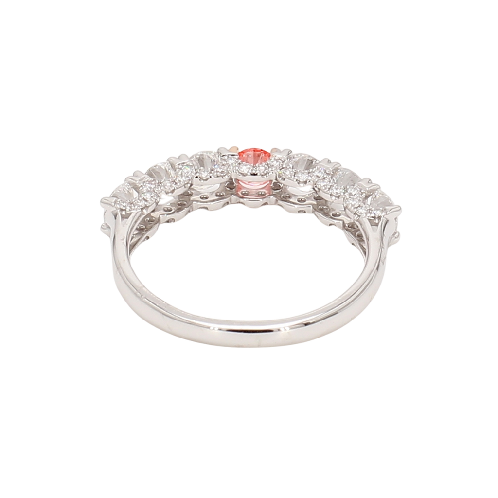 1.69卡半圈透光設計粉鑽排戒（86641）