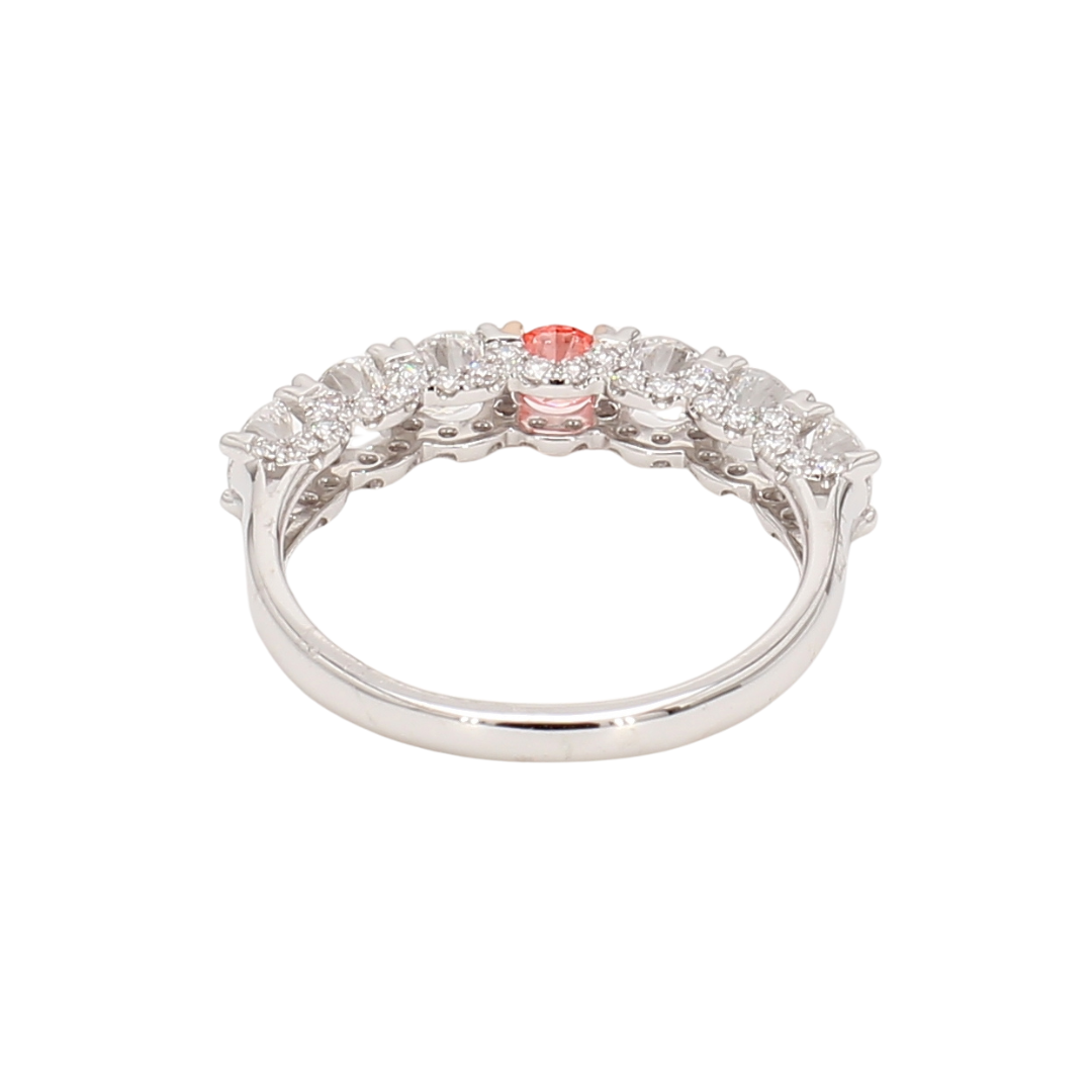 1.69卡半圈透光設計粉鑽排戒（86641）