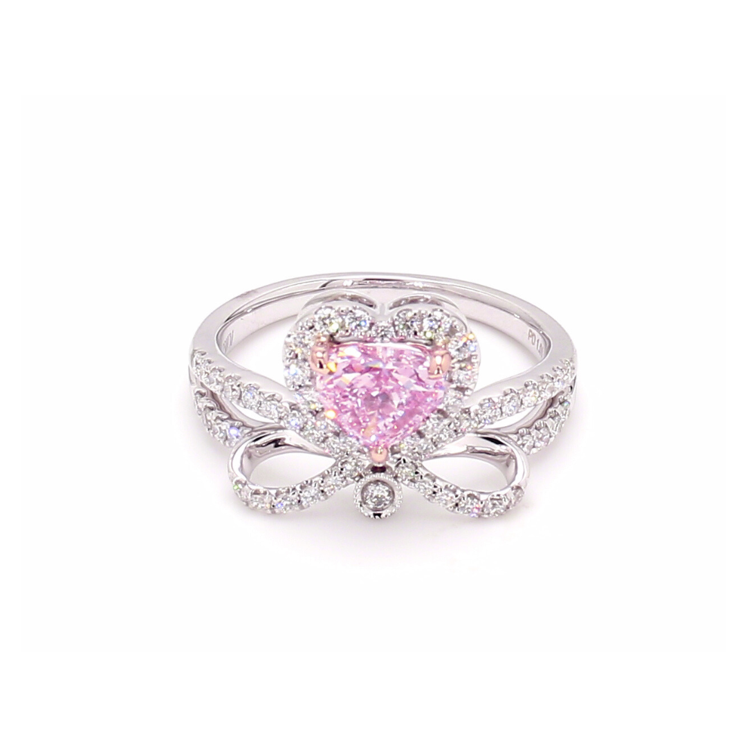 1.12卡心形粉鑽戒指（86981）