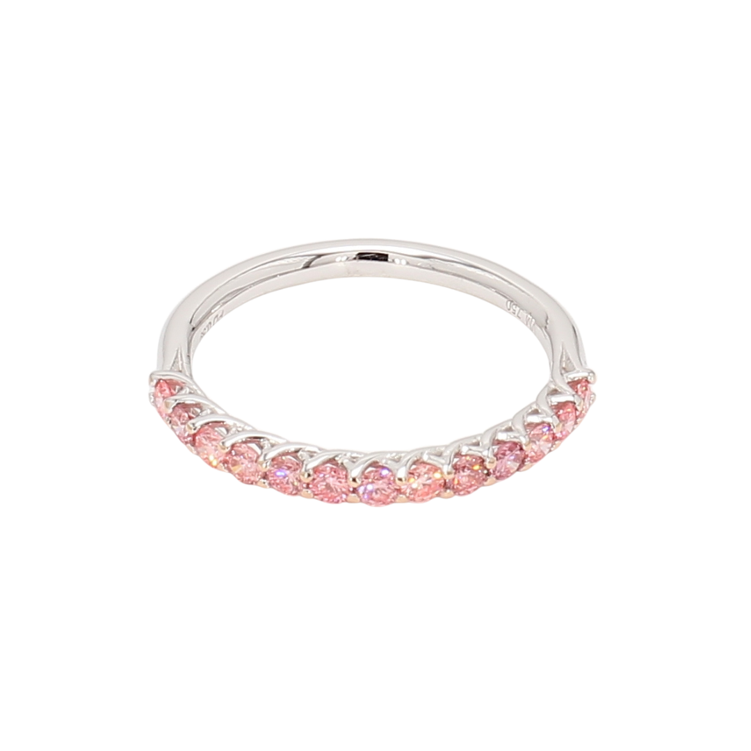 0.59卡半圈透光設計粉鑽排戒（86637）