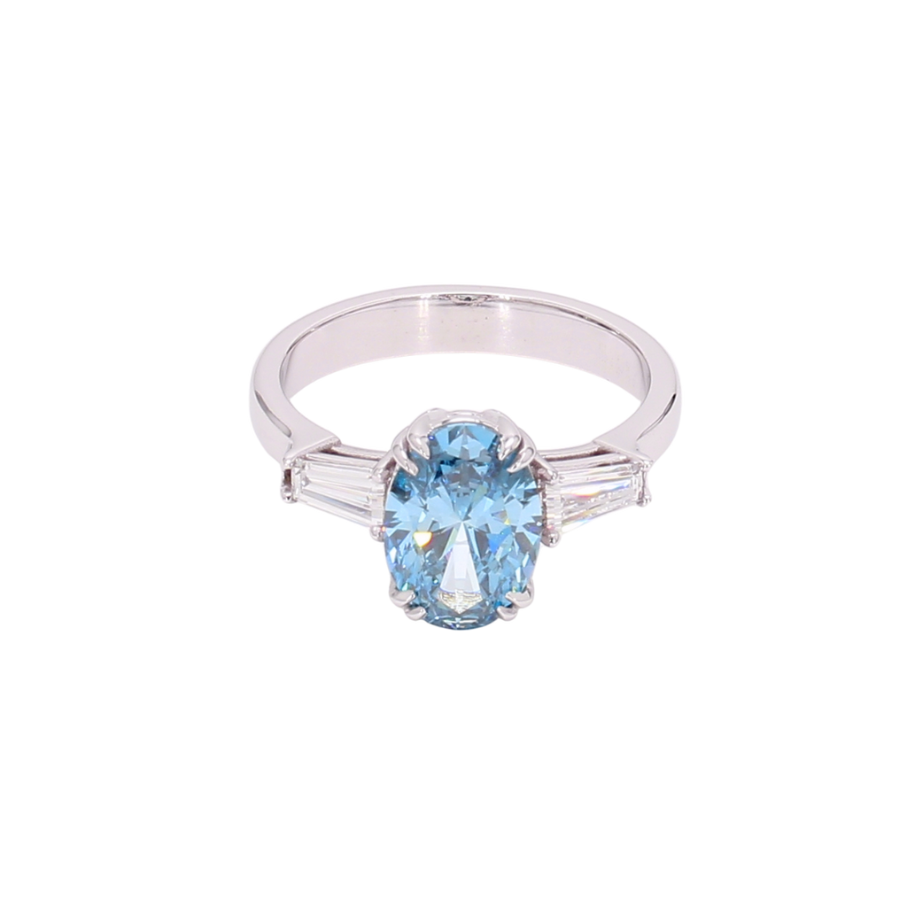 2.06卡橢圓形培育藍鑽戒指（Y015555)