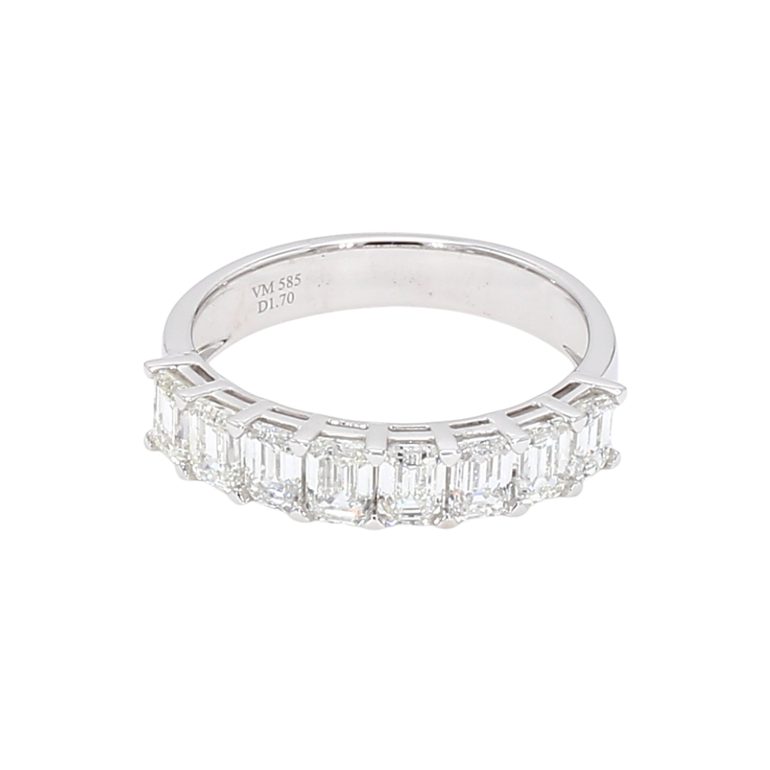 1.7卡半圈祖母綠形排鑽戒指（85794）