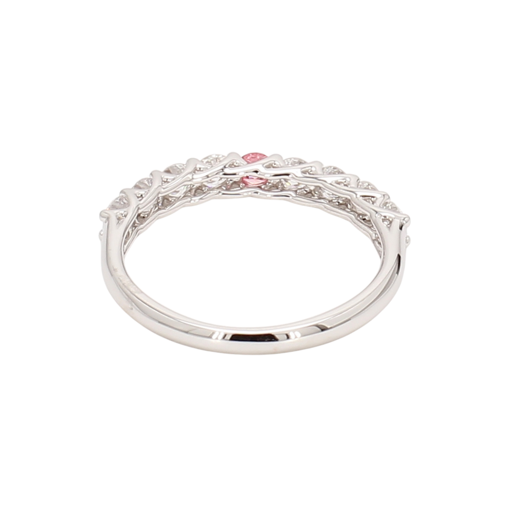 0.66卡半圈透光設計培育粉鑽排戒（86644）