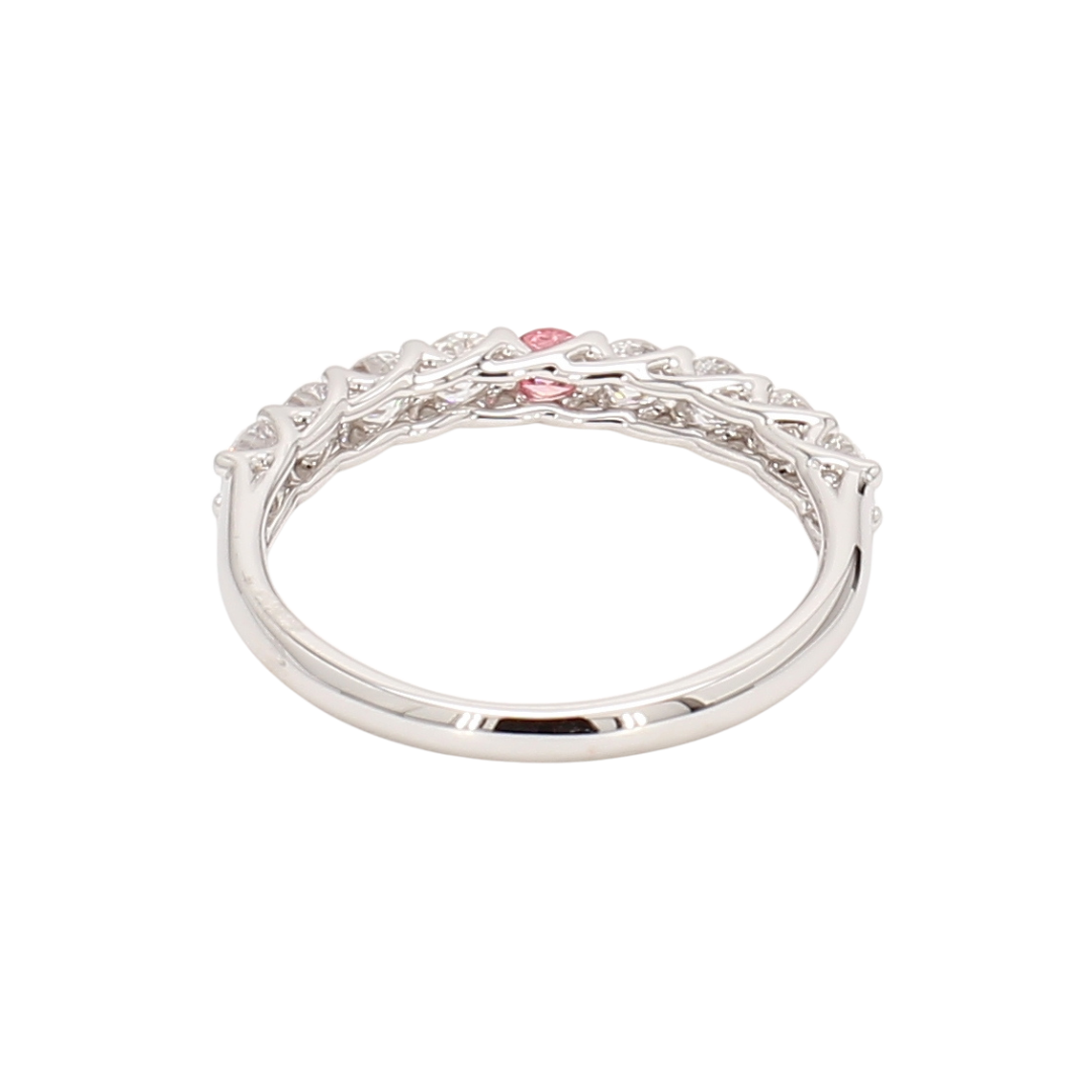 0.66卡半圈透光設計培育粉鑽排戒（86644）