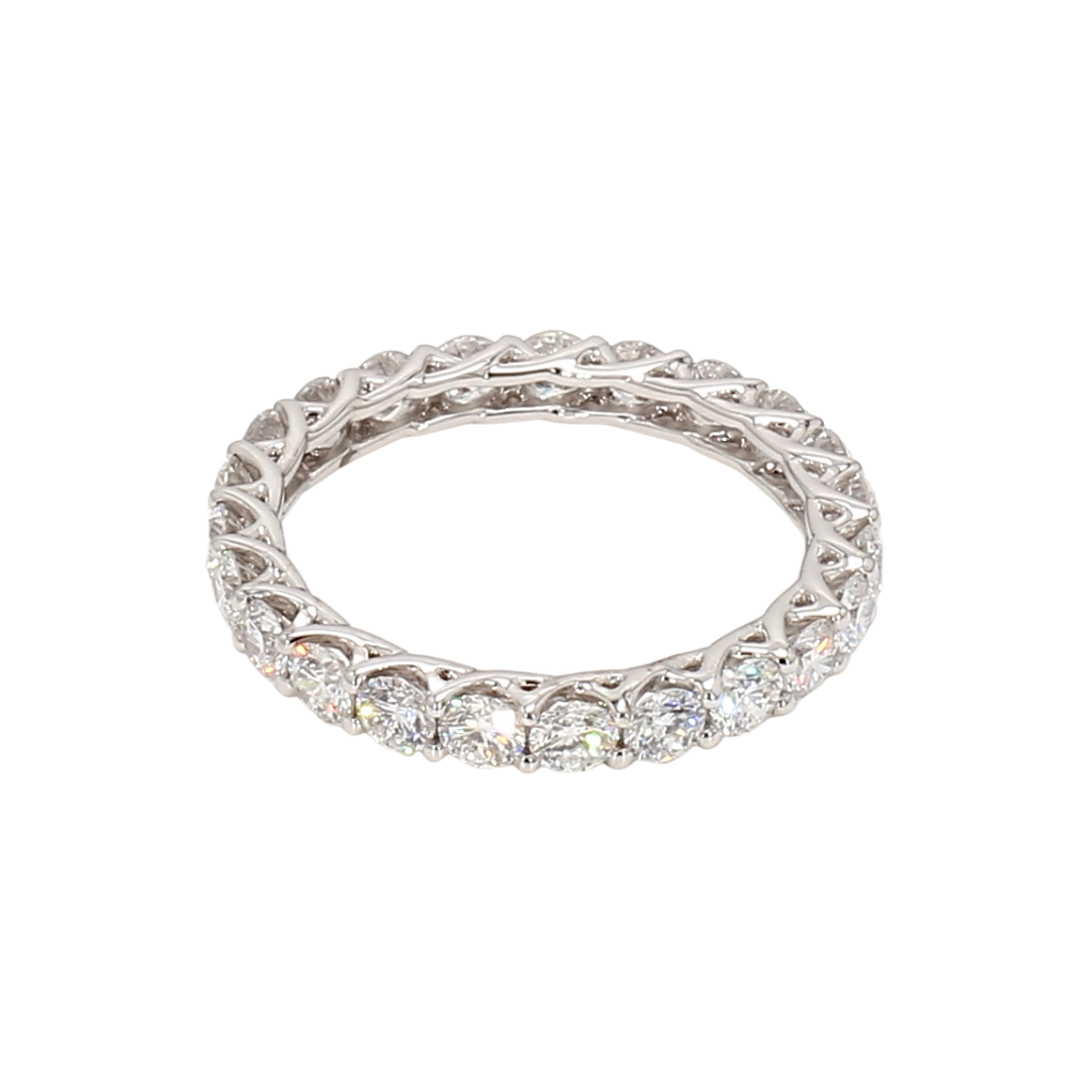 1.85卡白金全圈透光設計排鑽戒指（86024）