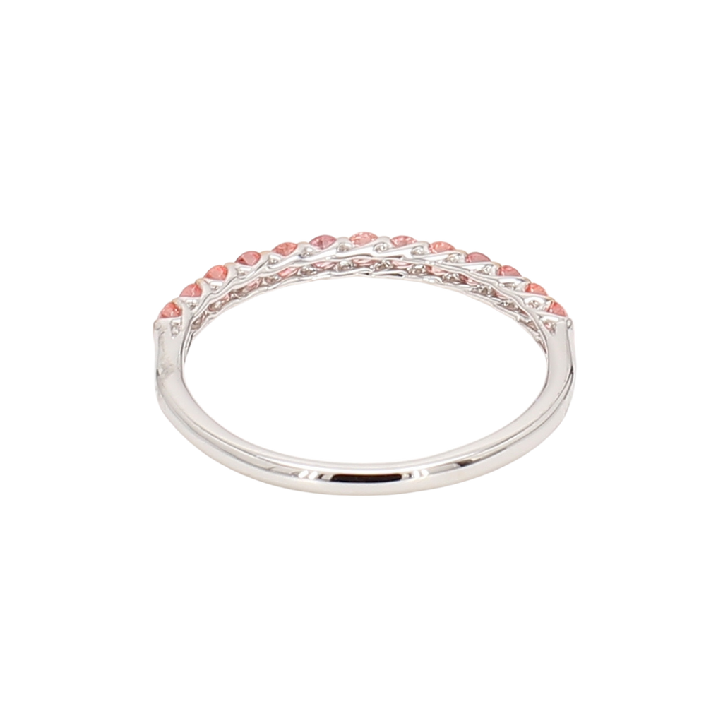 0.3卡半圈透光設計粉鑽排戒（86626）