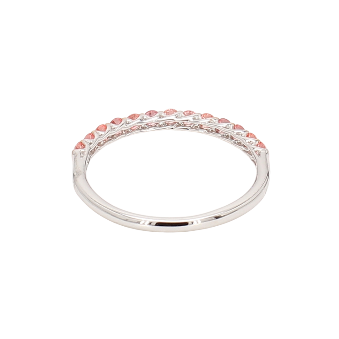 0.3卡半圈透光設計粉鑽排戒（86626）