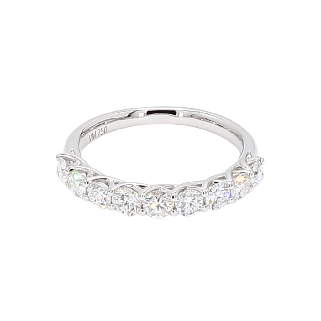 18K白金半圈透光設計排鑽戒指