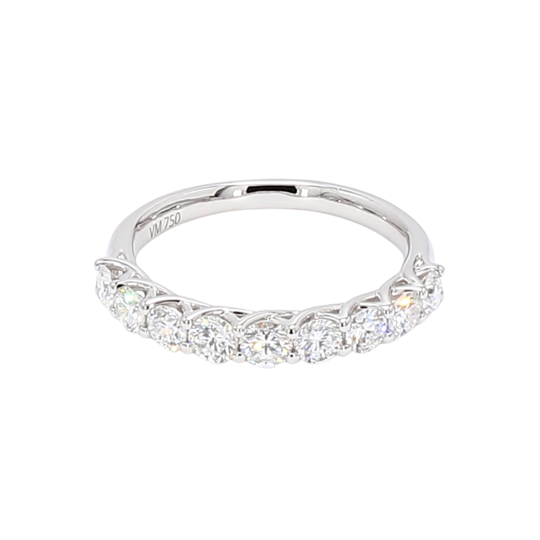 18K白金半圈透光設計排鑽戒指