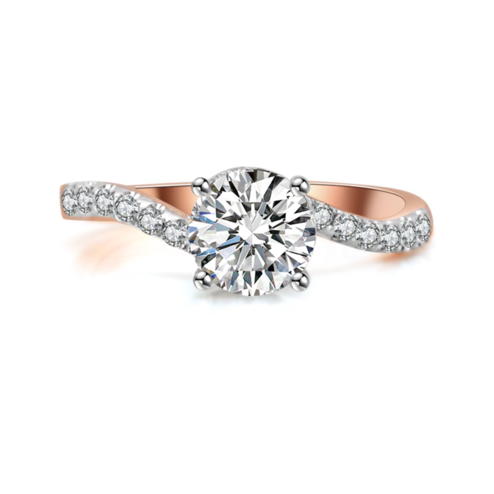 玫瑰金鑽石戒指托(款號R452)