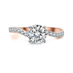 玫瑰金鑽石戒指托(款號R452)