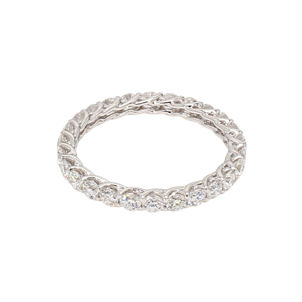 1.32卡白金全圈透光設計排鑽戒指（86020）