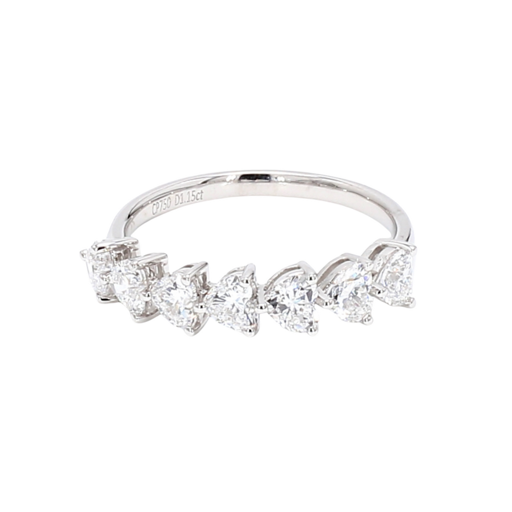 1.15卡半圈心形培育鑽石排戒（86203）