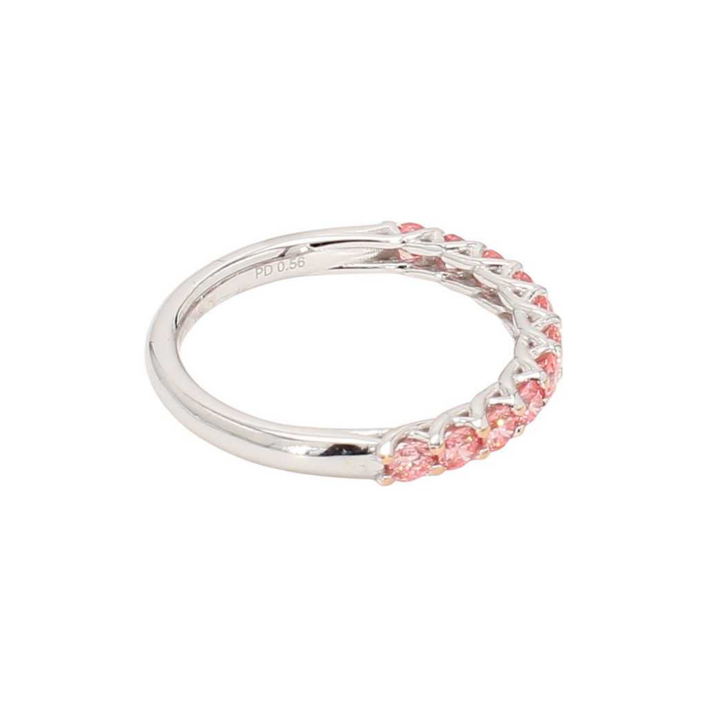 0.56ct半圈透光設計粉鑽排戒（86638）