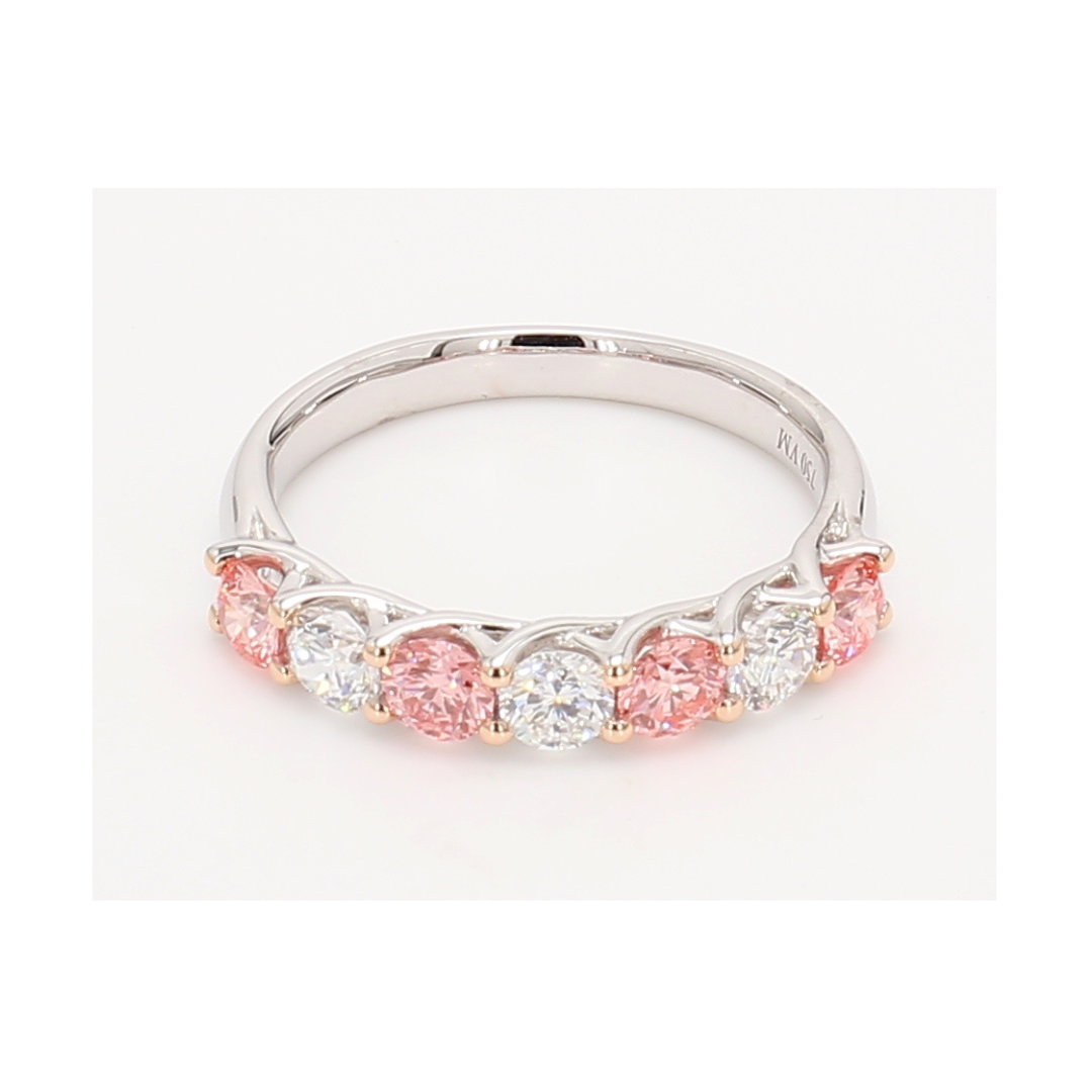 1.08卡半圈透光設計粉鑽排戒（86640）