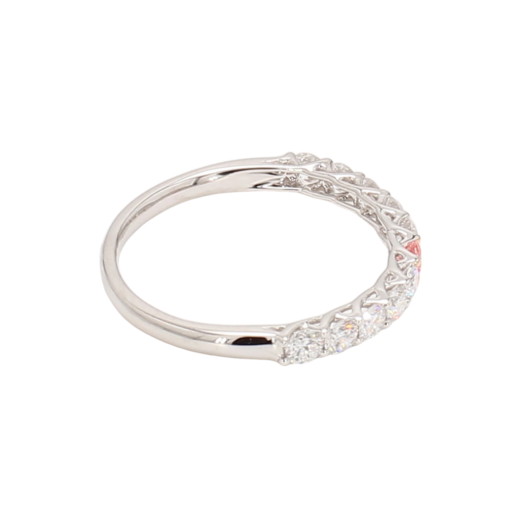 0.43卡半圈透光設計培育粉鑽排戒（86645）