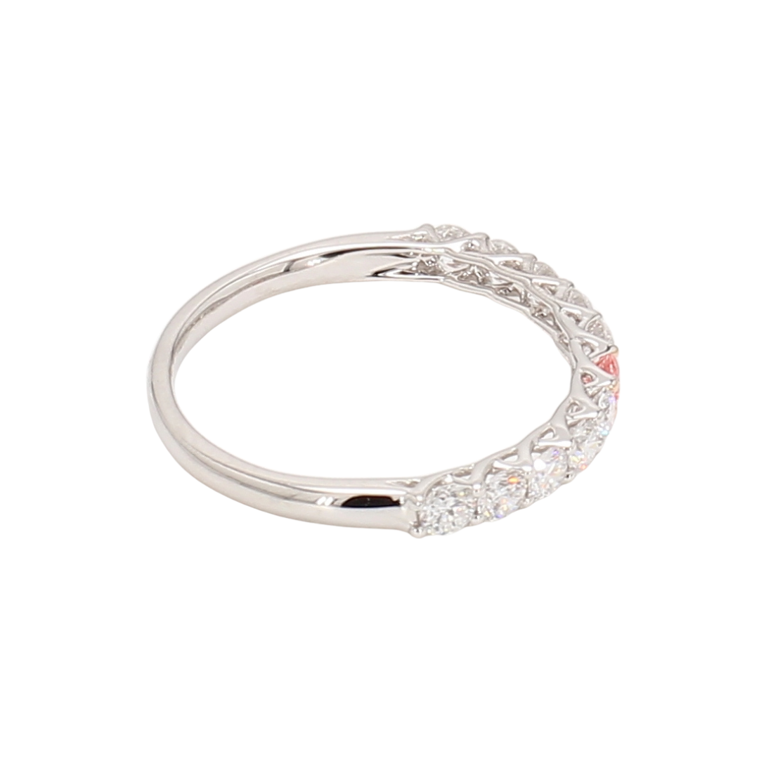 0.43卡半圈透光設計培育粉鑽排戒（86645）