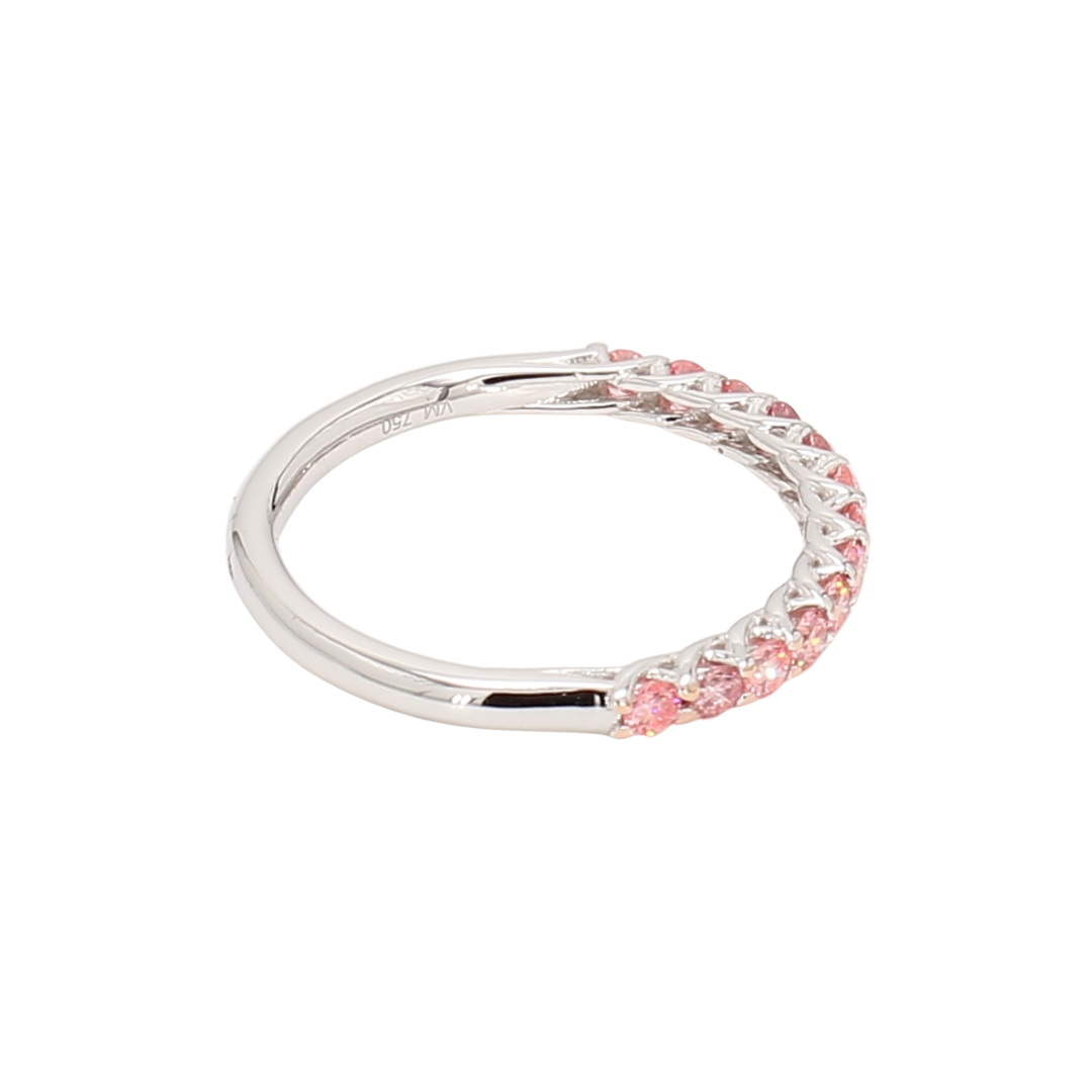 0.59卡半圈透光設計粉鑽排戒（86637）