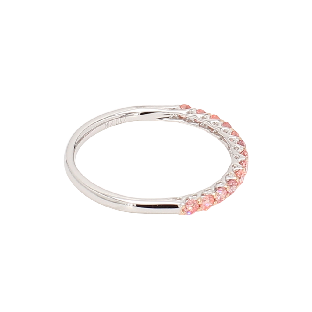 0.3卡半圈透光設計粉鑽排戒（86626）