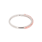 0.3卡半圈透光設計粉鑽排戒（86626）