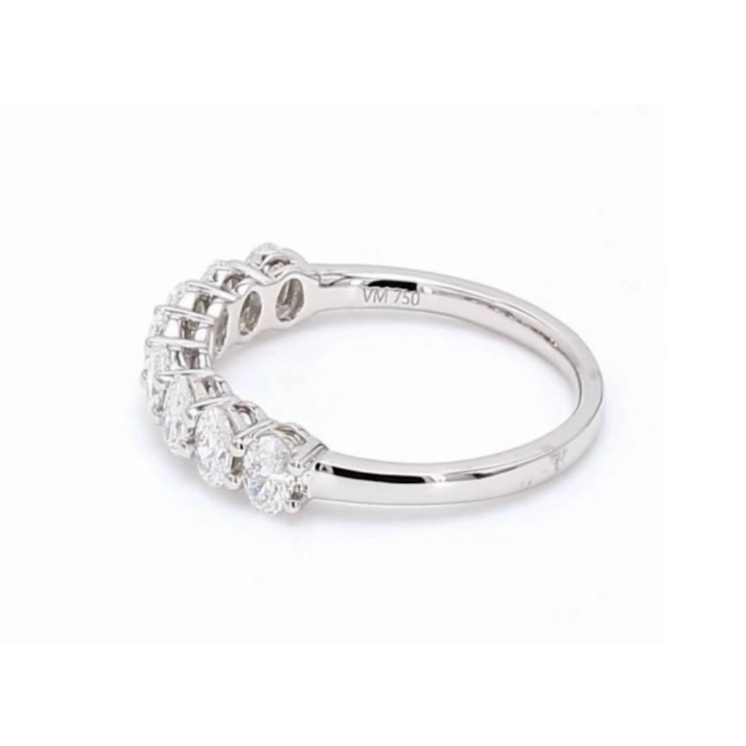 0.8卡半圈橢圓形培育鑽石排戒（86198）