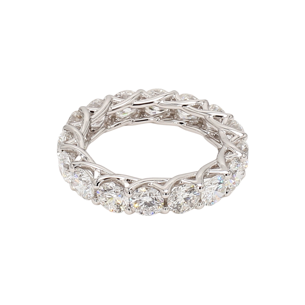 4.8卡白金全圈透光設計排鑽戒指（86030）