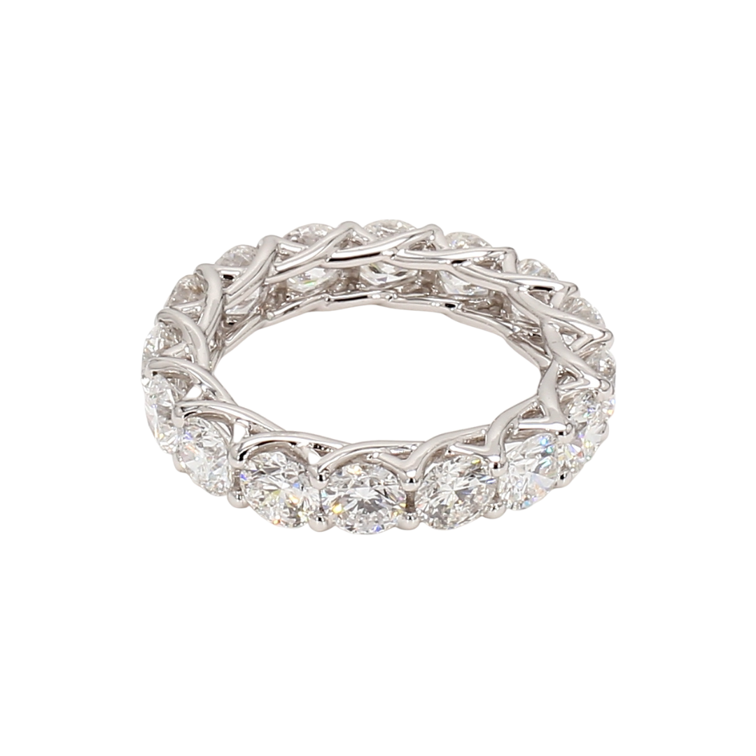 4.8卡白金全圈透光設計排鑽戒指（86030）