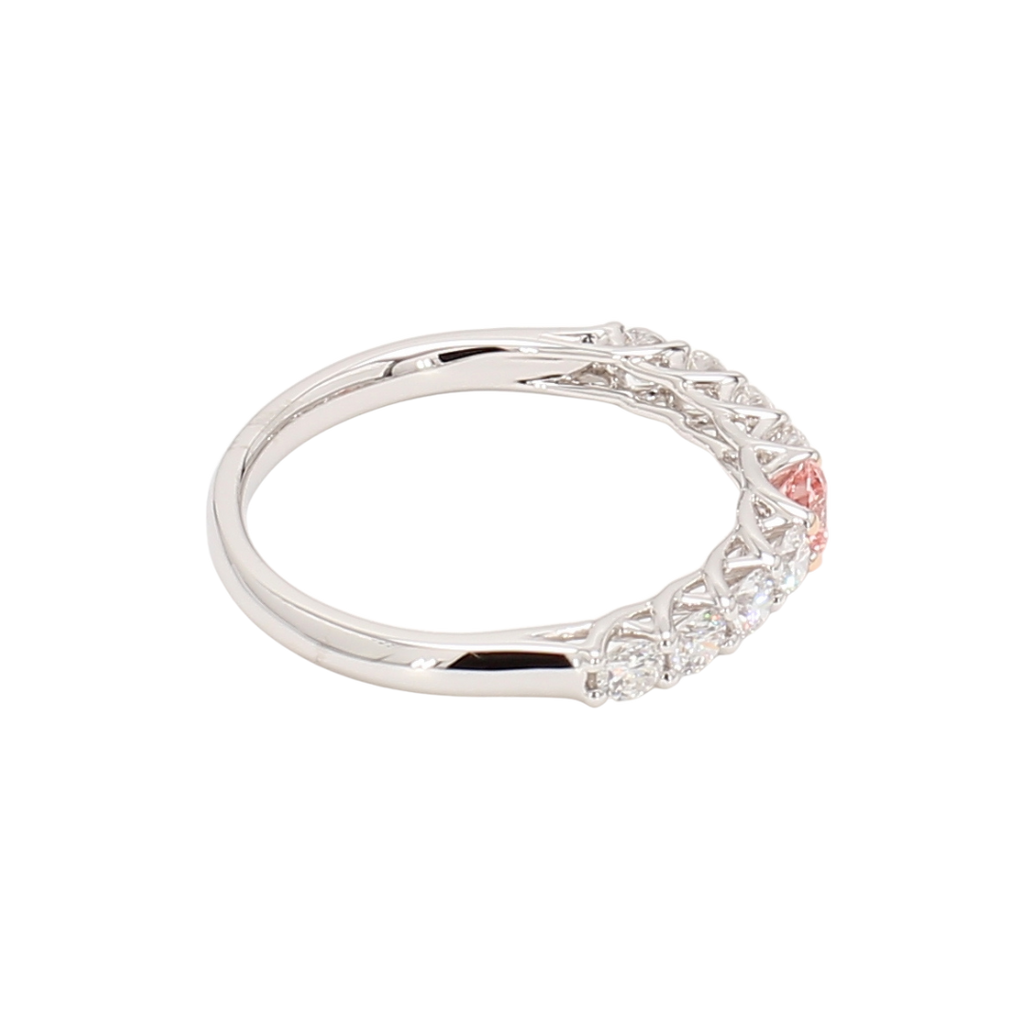 0.46卡半圈透光設計培育粉鑽排戒（86643）