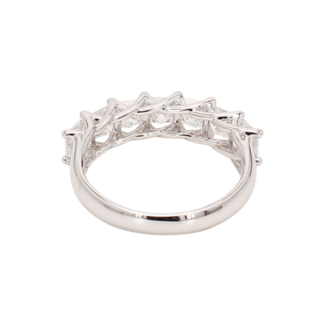 1.83卡半圈透光設計方形培育鑽石排戒（86664）