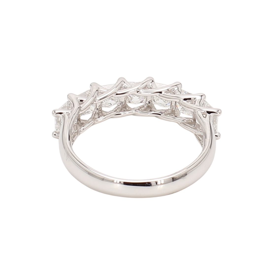 1.83卡半圈透光設計方形培育鑽石排戒（86664）