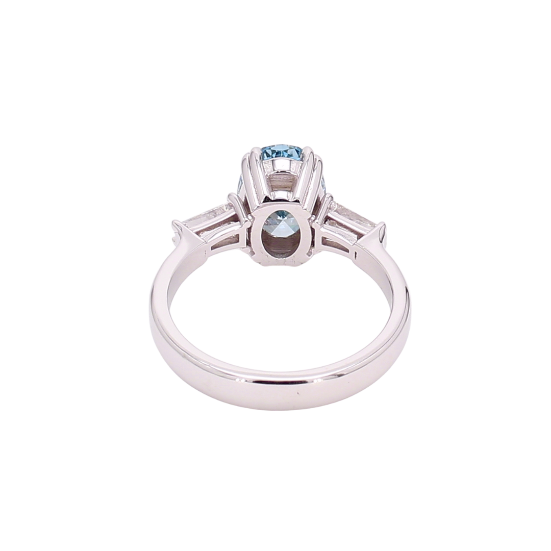 2.06卡橢圓形培育藍鑽戒指（Y015555)