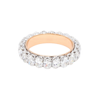 3.33卡雙色金珠邊橢圓形排鑽戒指(86053)