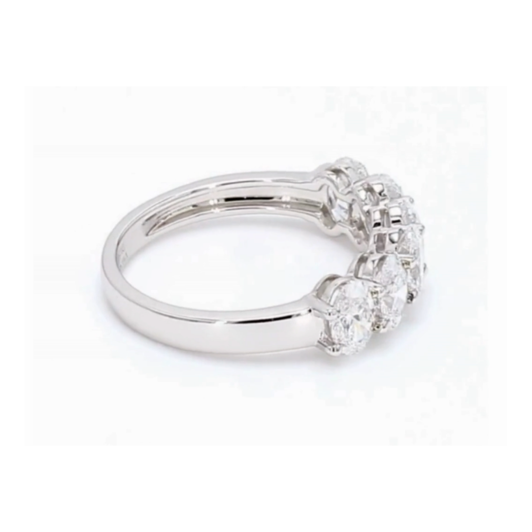 1.92卡半圈透光設計橢圓形排鑽戒指（85792）