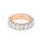 4.56卡雙色金珠邊橢圓形培育鑽石排戒(86052)