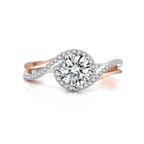 玫瑰金白金雙色培育鑽石戒指托(款號R475)