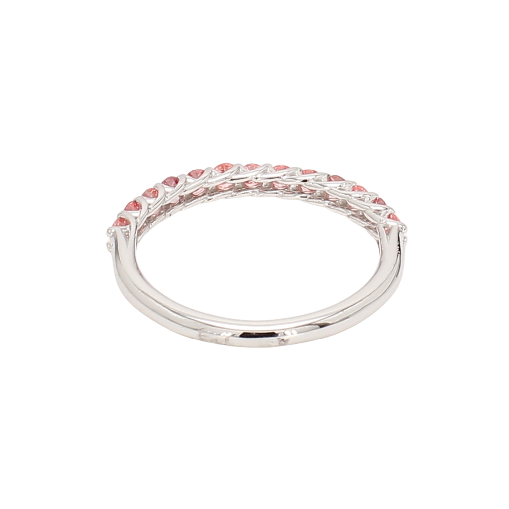 0.59卡半圈透光設計粉鑽排戒（86637）