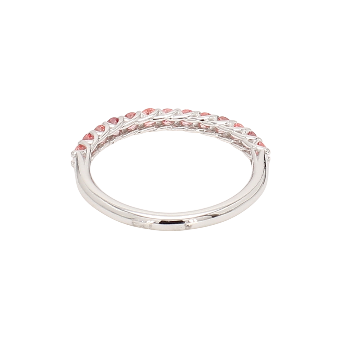 0.59卡半圈透光設計粉鑽排戒（86637）