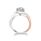 玫瑰金白金雙色培育鑽石戒指托(款號R475)