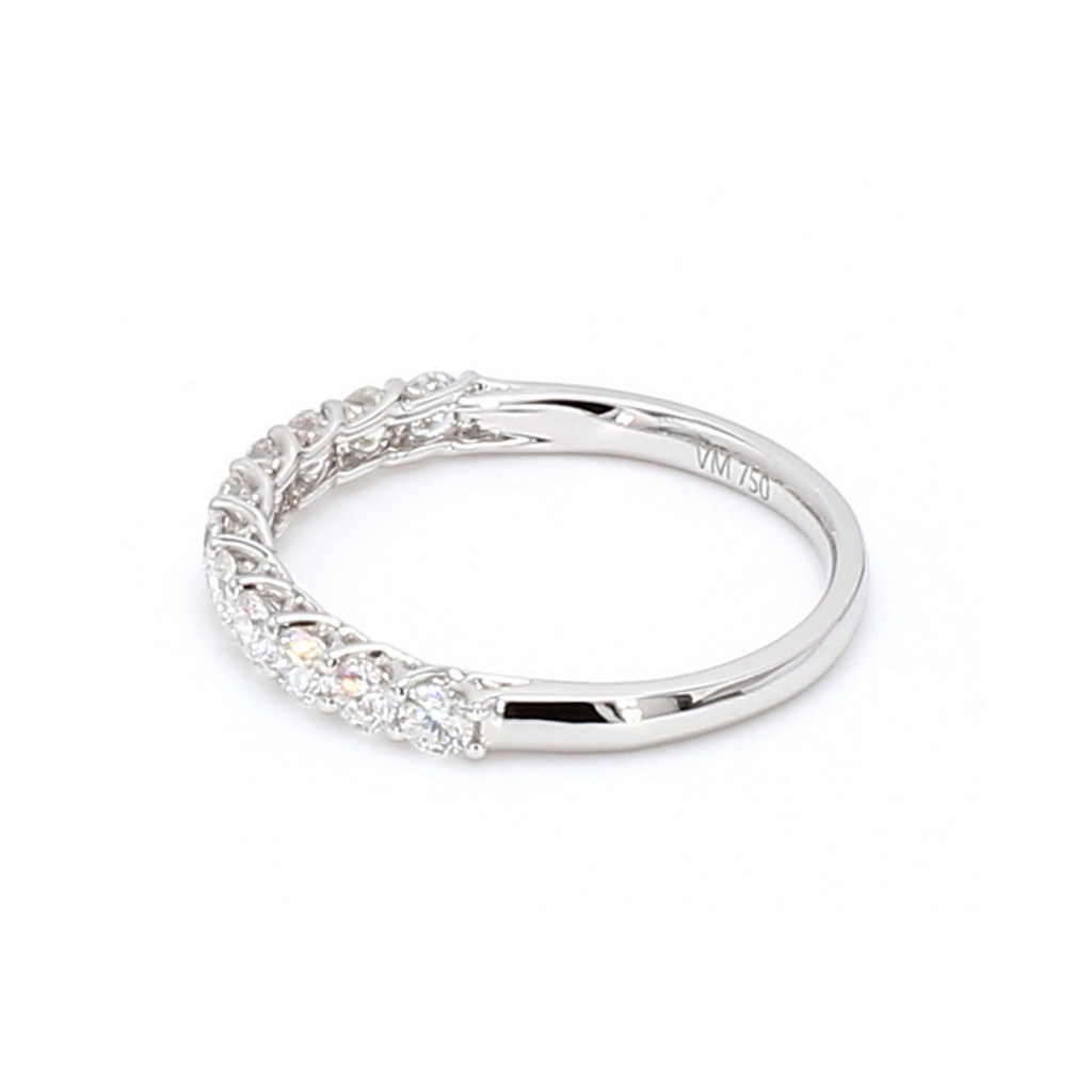 0.58卡半圈透光設計培育鑽石排戒（86118）