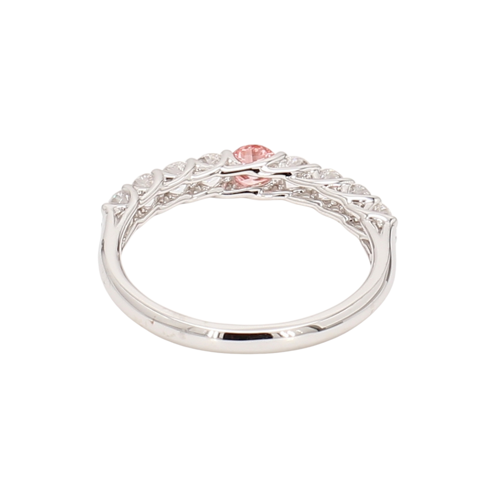 0.46卡半圈透光設計培育粉鑽排戒（86643）