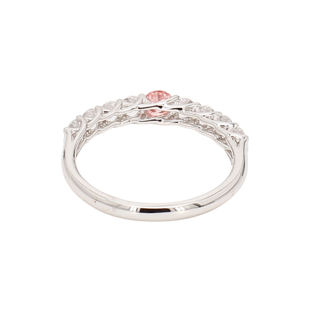 0.46卡半圈透光設計培育粉鑽排戒（86643）