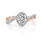 玫瑰金白金雙色鑽石戒指托(款號 R451)