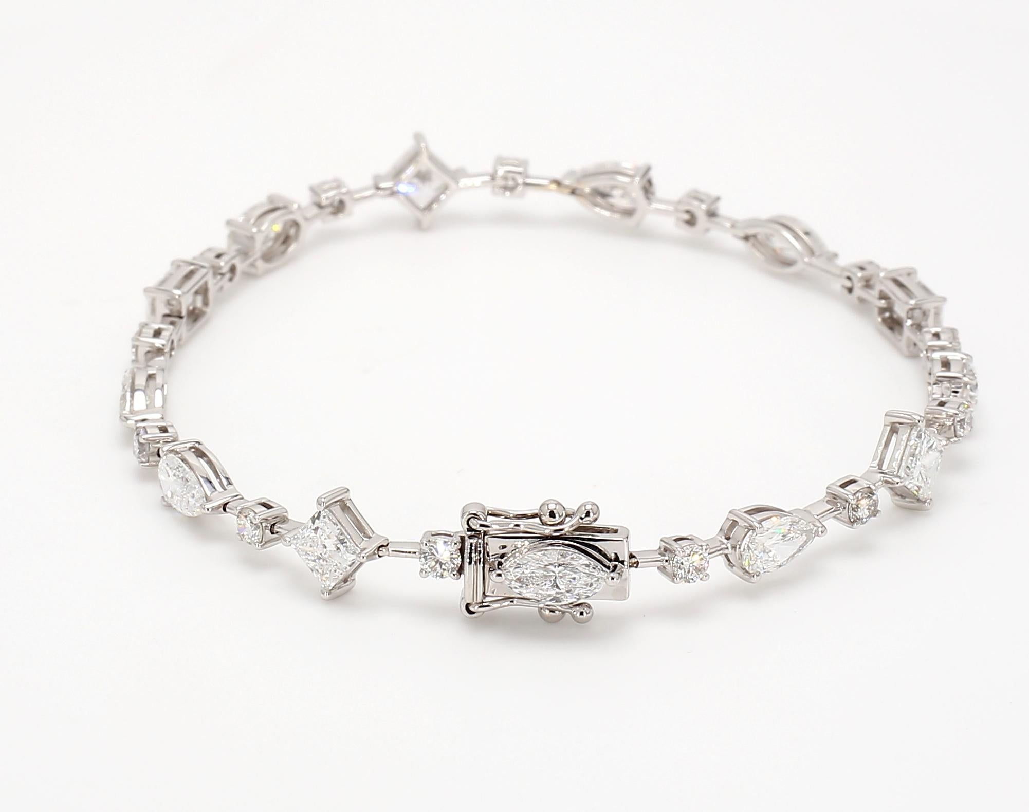 幾何形狀培育鑽石手鍊