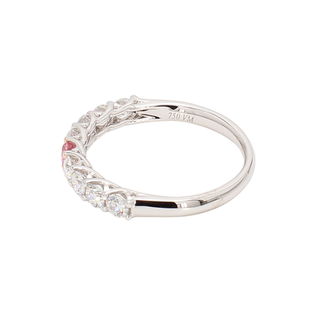 0.66卡半圈透光設計培育粉鑽排戒（86644）