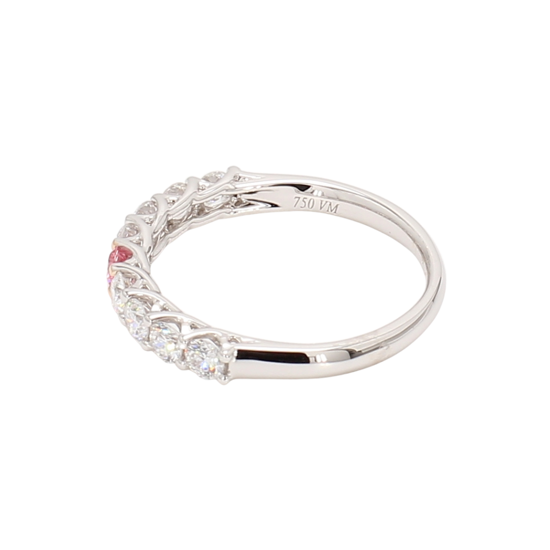 0.66卡半圈透光設計培育粉鑽排戒（86644）