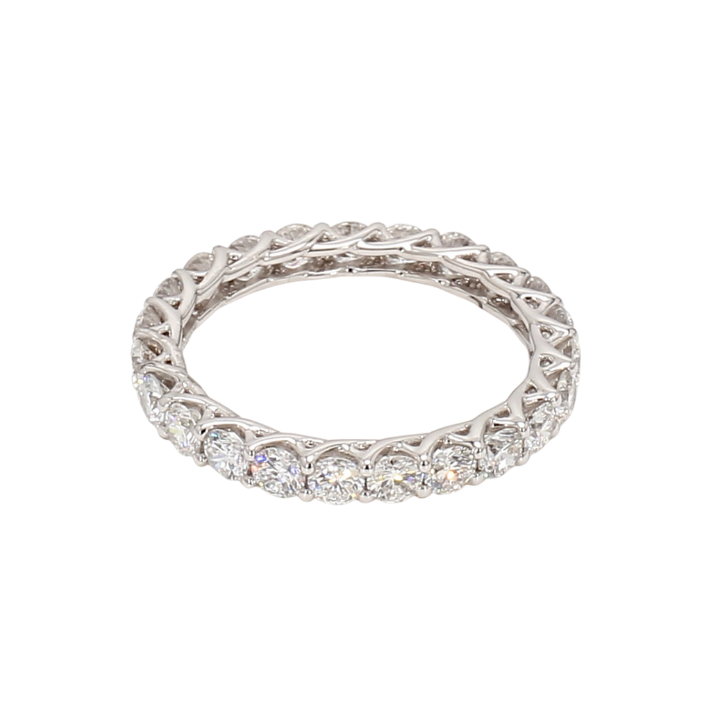 1.85卡白金全圈透光設計排鑽戒指（86024）