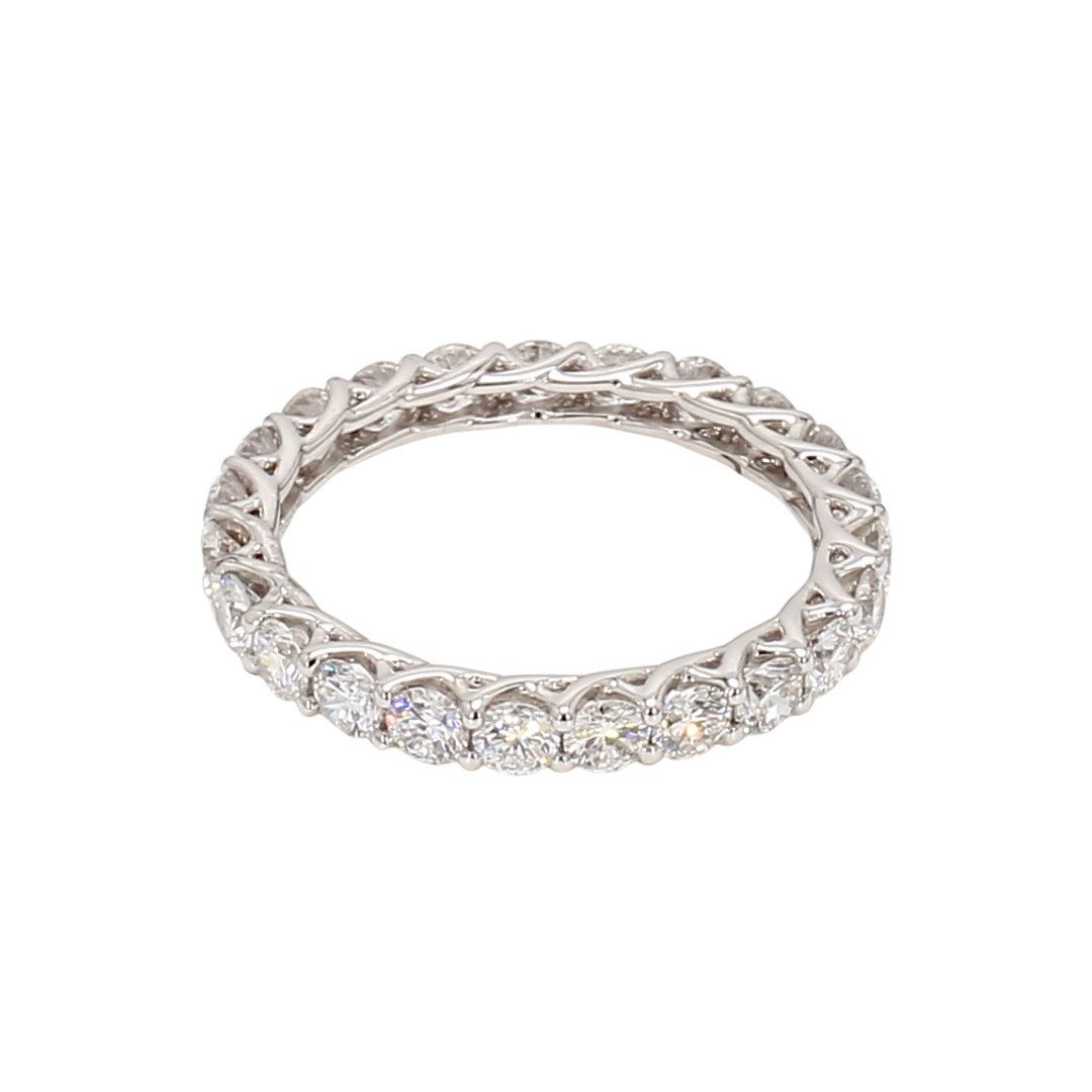 1.85卡白金全圈透光設計排鑽戒指（86024）