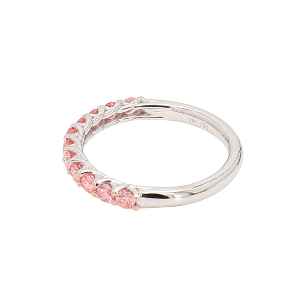 0.56ct半圈透光設計粉鑽排戒（86638）